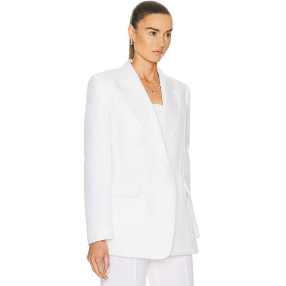 Chloe NEW Wool Cashmere Gauze Rustic Open Front Blazer Eden White Ivory Size XS - Picture 4 of 16